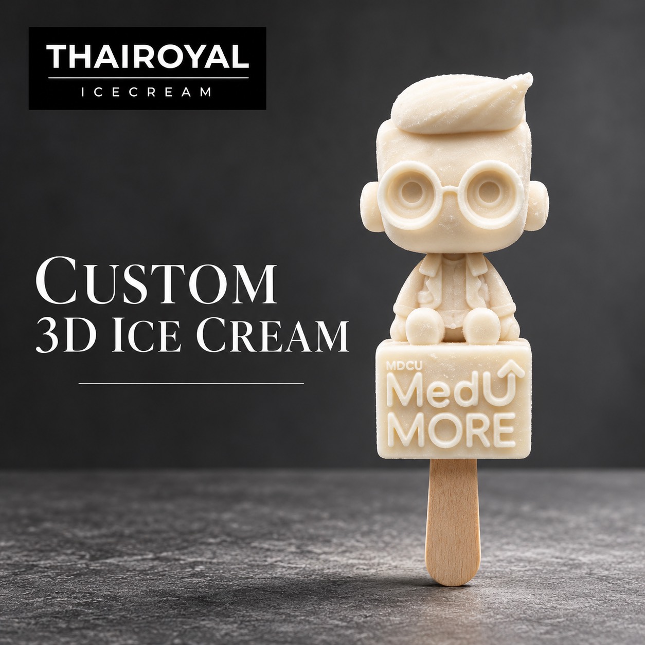 3D ice cream concept: MDCU MedU MORE · Doctor character