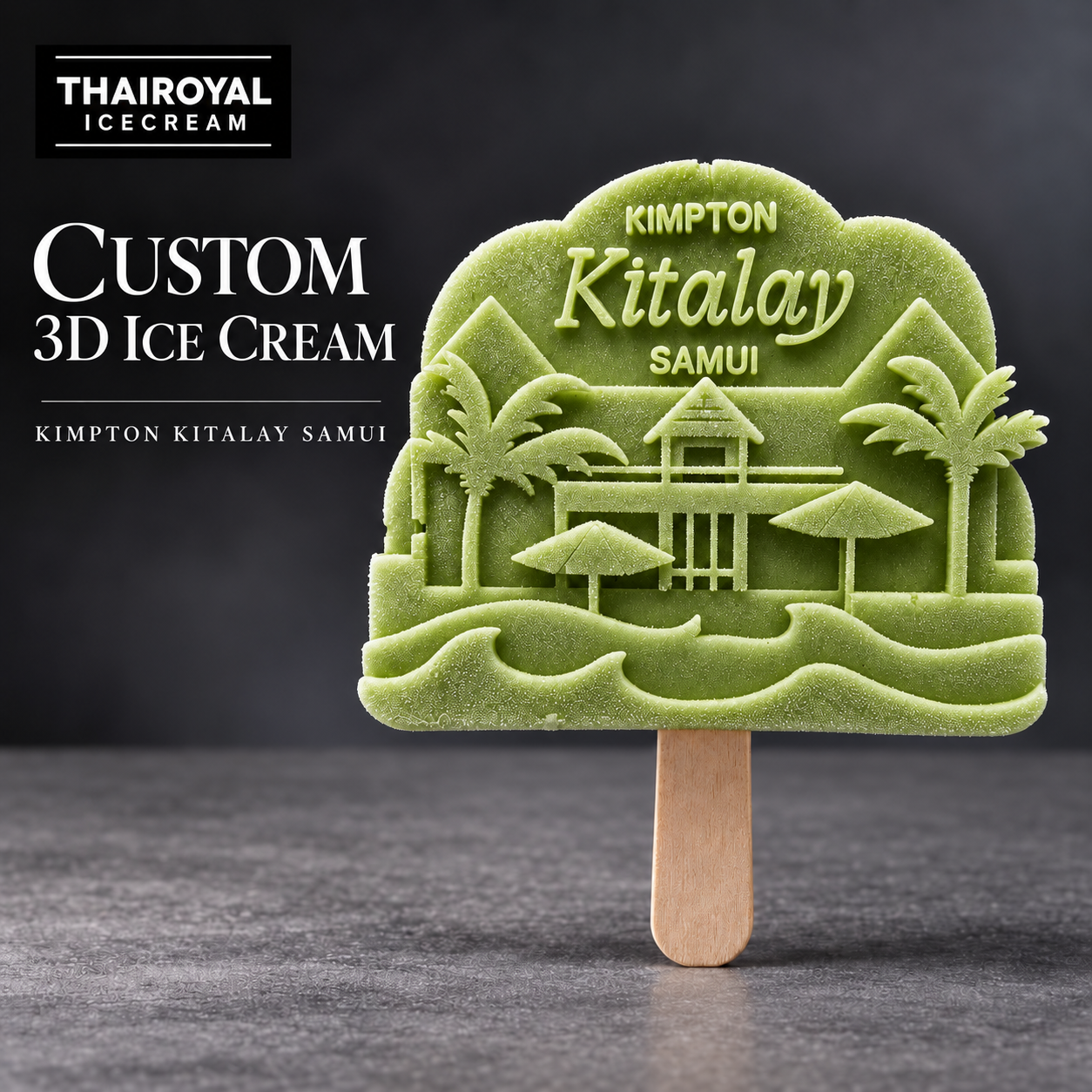 ไอศกรีมชาเขียว 3D ลาย Kimpton Kitalay Samui