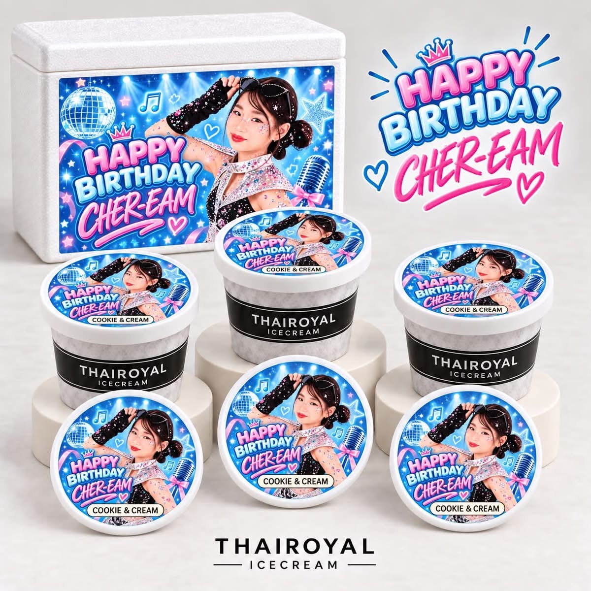 Happy Birthday · Cher-eam — ฝาถ้วยและกล่องโฟม ThaiRoyal