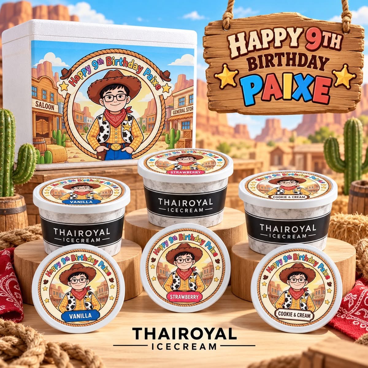 Happy Birthday · Paixe · 9 — ฝาถ้วยและกล่องโฟม ThaiRoyal