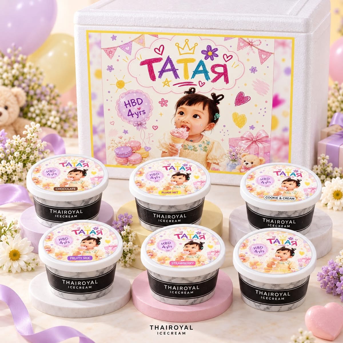 Happy Birthday · Tatar — ฝาถ้วยและกล่องโฟม ThaiRoyal